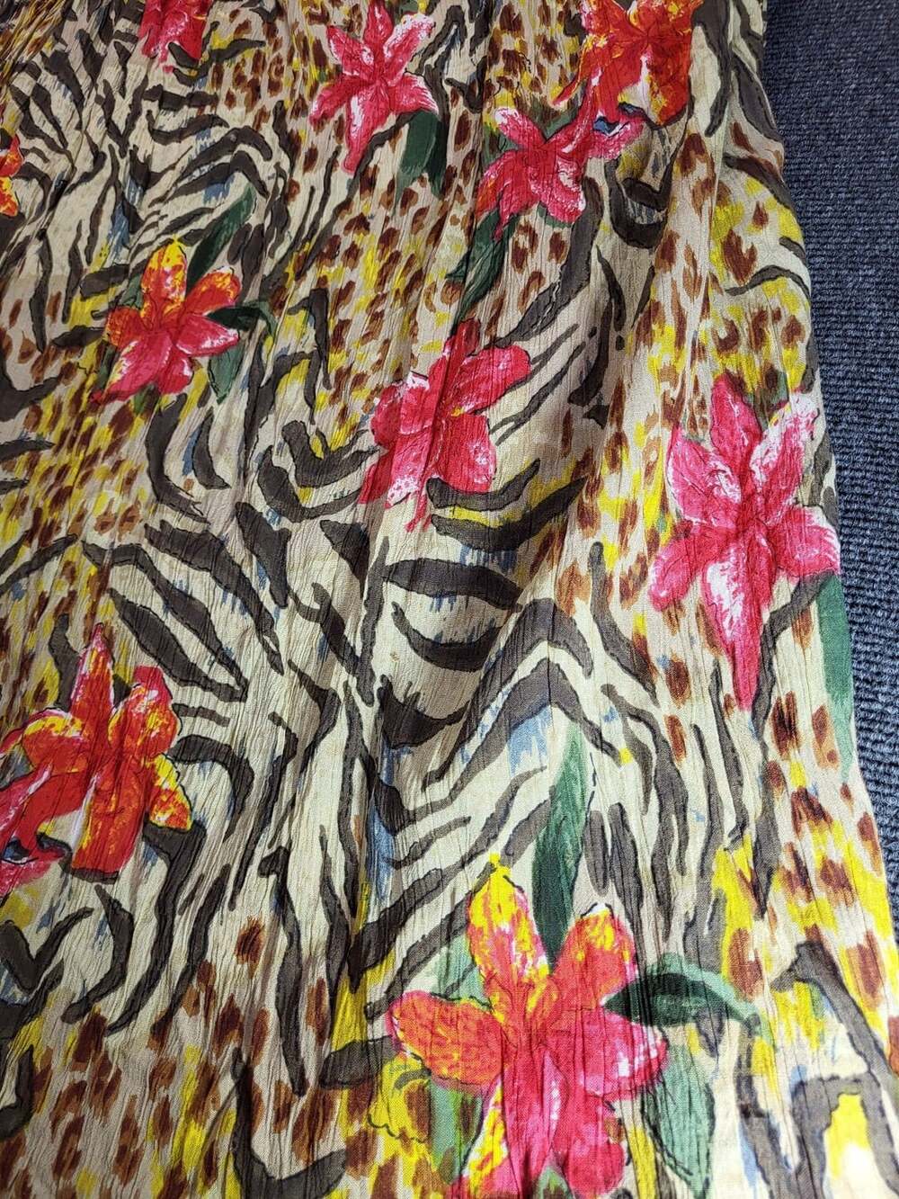Vintage Take Two Clothing Co. Skirt: Butterfly Zebra Print, Ruffle Hem, Size 3X